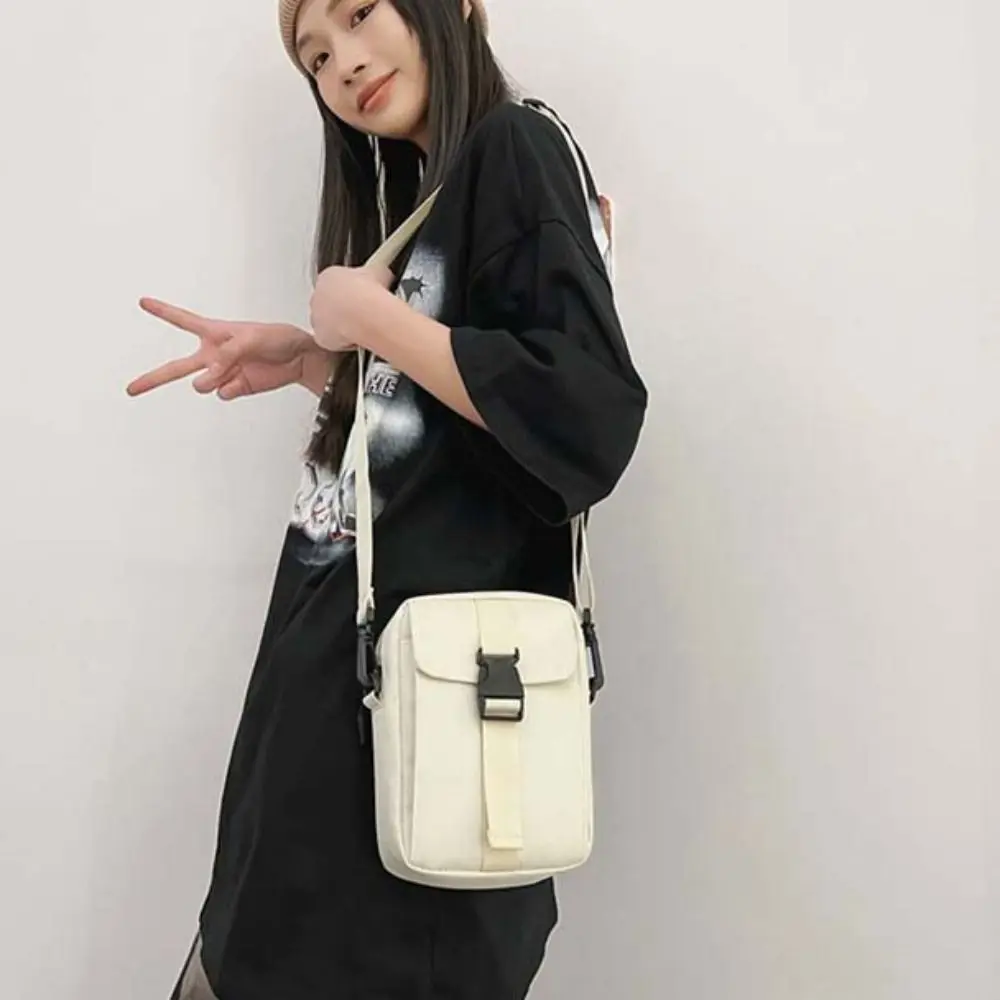 Simple Multi-Layer Canvas Shoulder Bag Waterproof Large Capacity Men Messenger Bag Purse Wallet Pack Retro Square Bag Men/Women