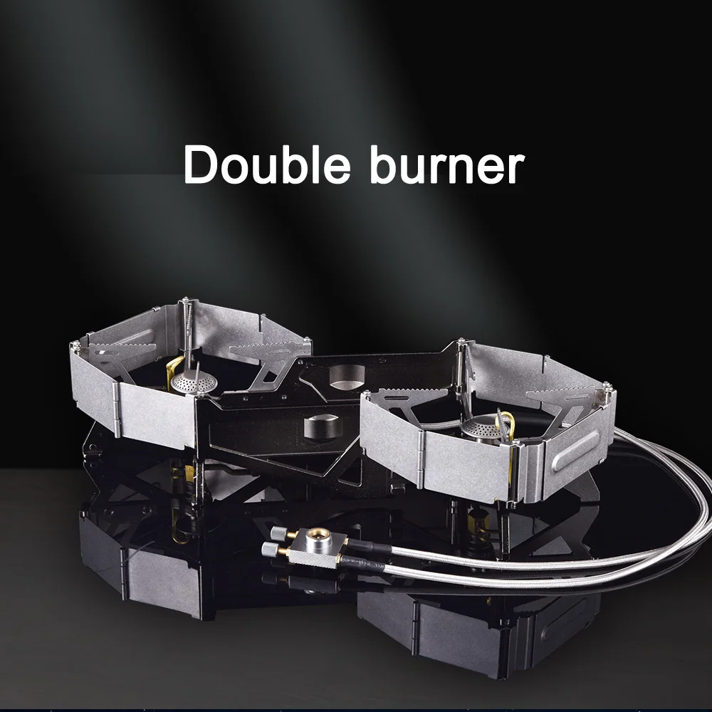 BRS Folding Double Burner Stove Individual Control Switch Valve Portable Outdoor Camping Furnace BRS-32