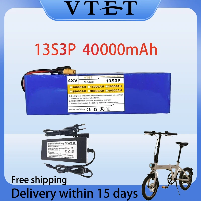 48v Ebike Battery 48V 28Ah E Bike Battery, 13S3p Electric Scooter