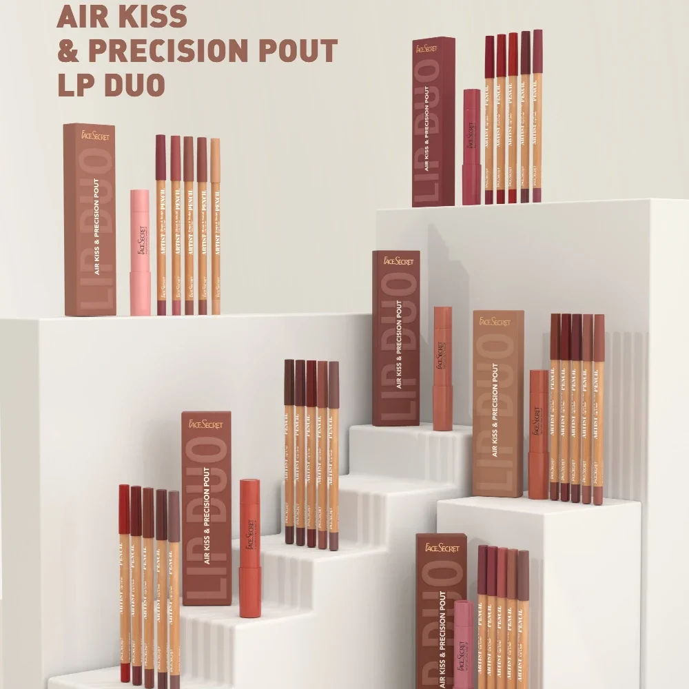 6pcs/Set Lip Liner + Lipstick Lip Combo Set Matte Waterproof Long lasting Makeup Set Nude Matte Lipstick Pen with Lip Liner Set