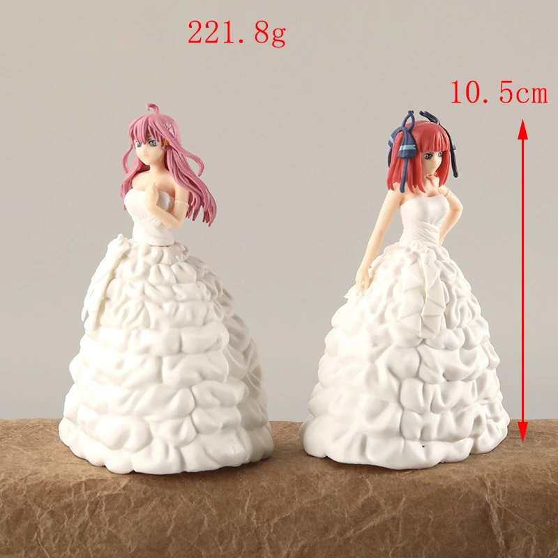 5Pcs Set Anime The Quintessential Quintuplets Wedding Dress Anime Figure Model Toy Miku Gift Yotsuba Collection Itsuki Figurine