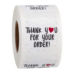 500pcs/roll 1inch Thank You Stickers Dessert Cake Baking Seal Stickers Cartoon Children's Reward Stickers Wedding Flowers