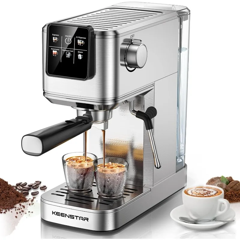 Espresso Machine 20Bar, Hot & Iced Coffee Machine with Rapid Cold Brew, Espresso Maker with Milk Frother Steam Wand