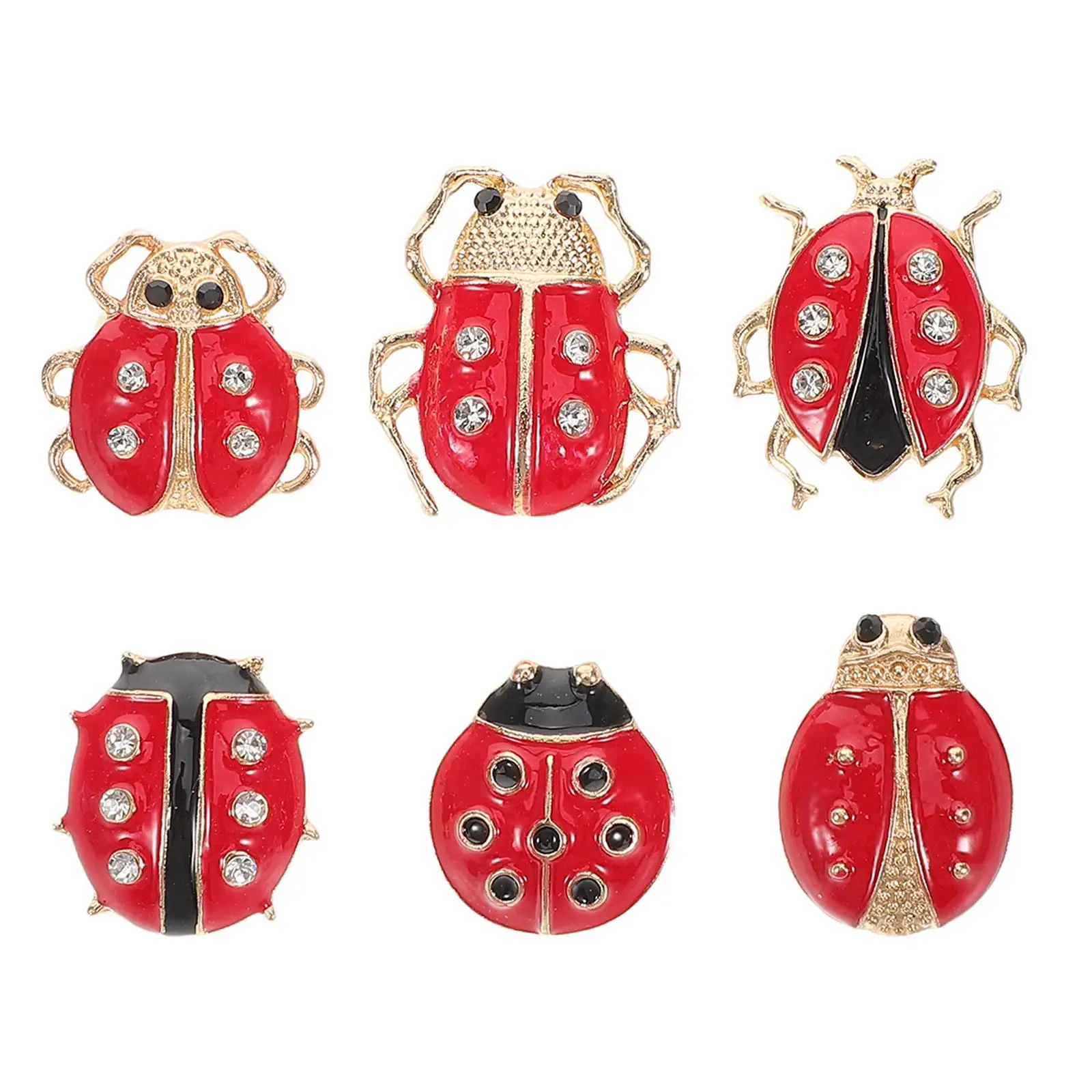 uds broche de mariquita de siete estrellas ropa de dibujos