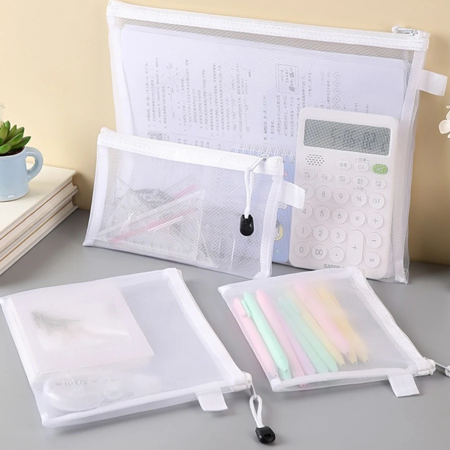 6-teiliges Nylon-Netzbeutel mit Reißverschluss, Netz-Kosmetiktaschen, Make-up-Taschen, Federmäppchen, Mehrzweck-Reisetaschen für Kosmetika, Schule, Büro