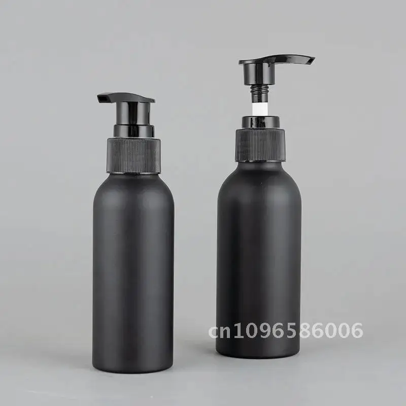 40ML 50ML 100ML 120ML 150ML X 20 สบู่สีดําขวดอลูมิเนียมคอนเทนเนอร์เดินทางที่ว่างเปล่า Matte โลชั่นปั๊มขนาดแชมพูเหลว