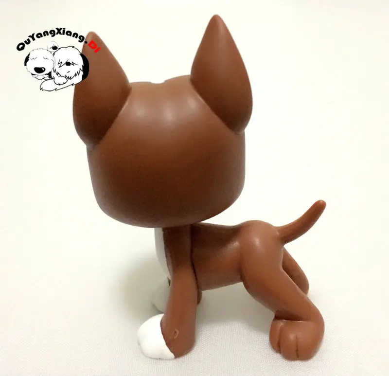 CWG041 Pet Shop Animal Brown and White Great Dane Puppy Dog diamond Eyes Dog action Figure cute puppy