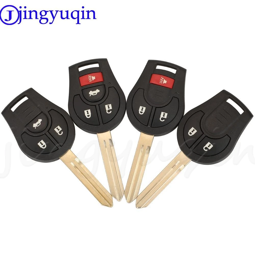 

jingyuqin 10pcs 2/3/4 Buttons Remote Key Shell Case For Nissan Sylphy Cube Juke Rogue Micra Qashqai Altima Maxima Sentra Versa