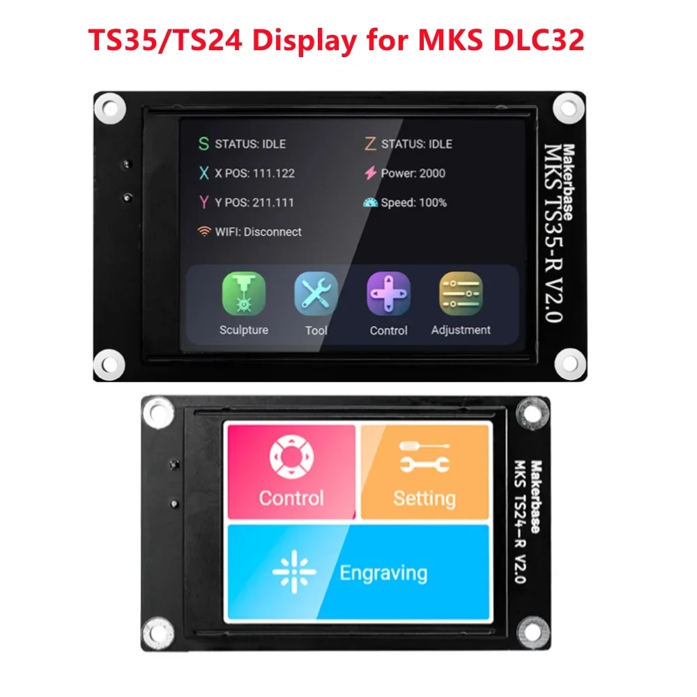 Makerbase-placa base MKS DLC32 V2.1 de 32 bits, controlador sin conexión, WIFI, pantalla táctil TFT TS24/TS35-R para máquina de grabado láser