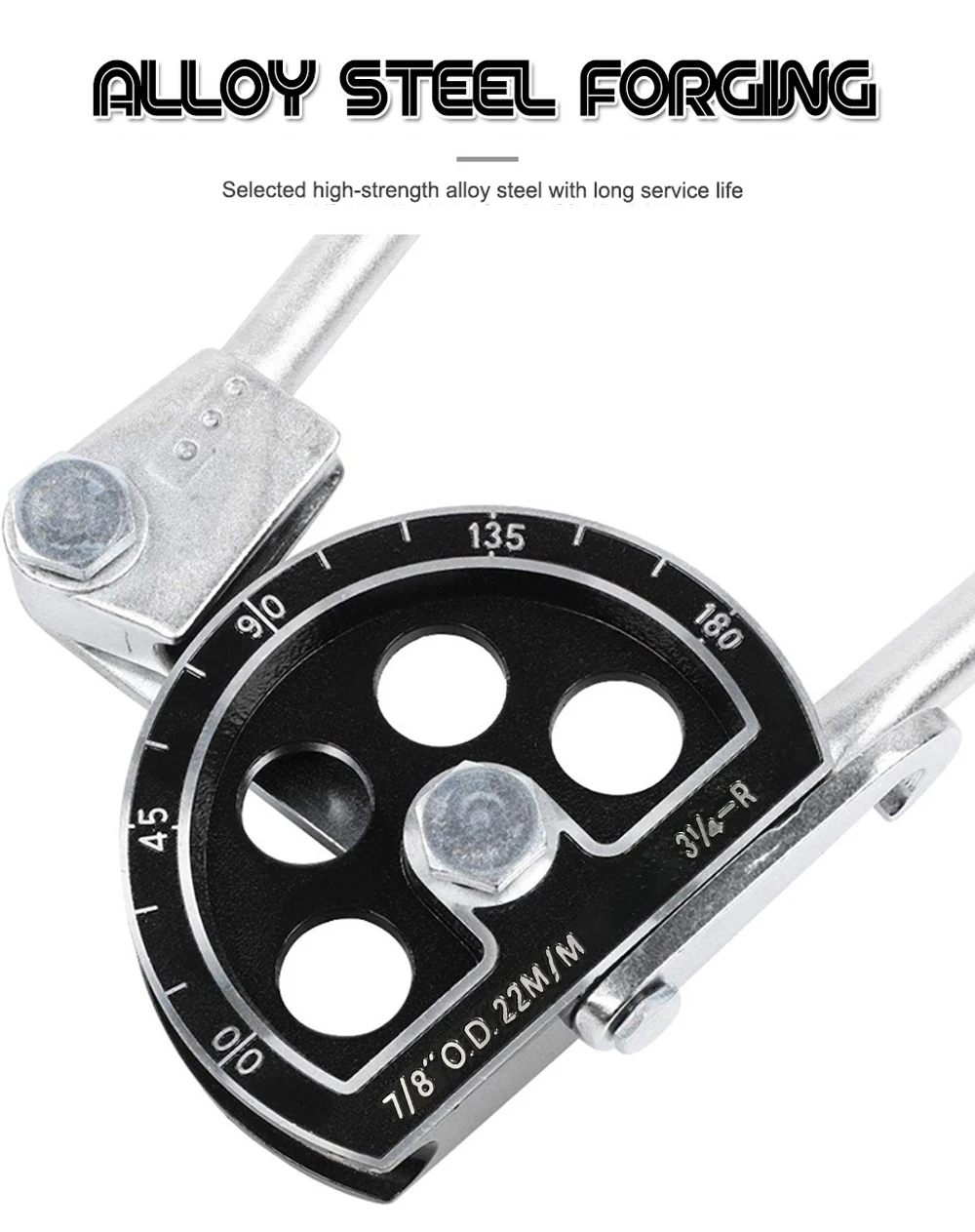 7/8''22mm Zoll/metrisches Universal-Außendurchmesser-Schlauch, manuelle Biegemaschine für Kupferrohr/Aluminiumrohr/dünnes Eisenrohr/dünnes Edelstahlrohr – Detail 5