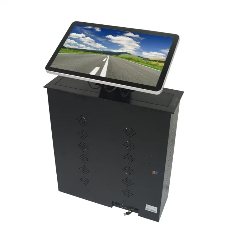 Intelligent 19 inch Pop Up Computer LCD Monitor Lift with 40-60 Front fold-able Screen For Conference System