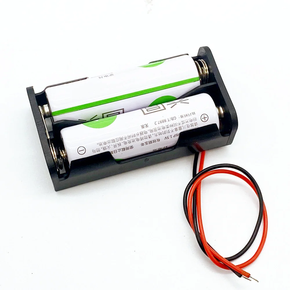 2 PCS, AAA,18650 Battery Holder Box 1 Slot 3.7V Battery Storage Case 1/2/3/4 Cell Plastic Container with Connect Black Red Wires