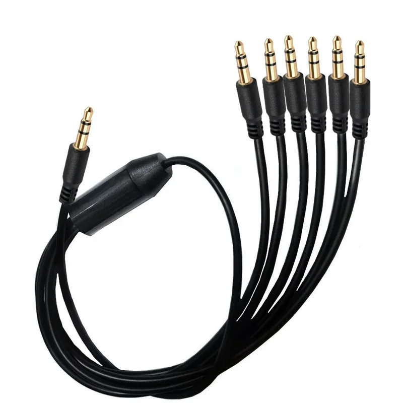 3.5mm Headphone Jack Splitter Audio Cable 3.5mm 1 Male to 2/3/4/5/6 Male AUX Cable Splitter Adapter for Computer Headset