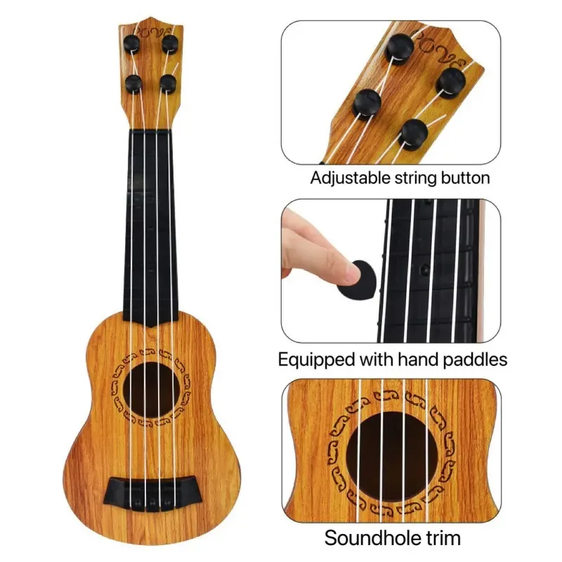 Brinquedo de guitarra infantil de 35/38cm pode ser usado para tocar instrumentos elementares com pás simulando brinquedos musicais Yukrili