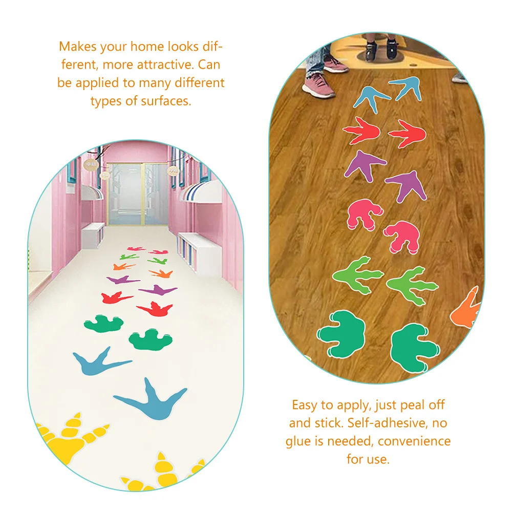 

1Set Dinosaur Floor Decals Wall Stickers Kids Room Nursery Decor Easy Peel Stick Self Adhesive Unique Patterns