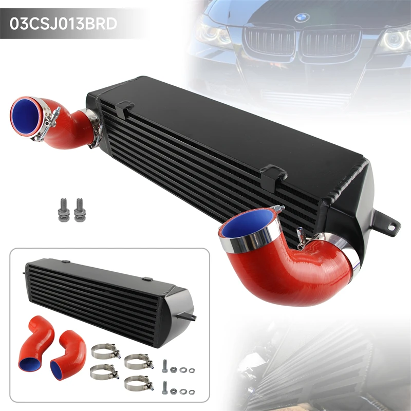 Front Mount Twin Turbo Intercooler Kit Fit For BMW N54 3.0L 135i E82/E88 335i/335xi E90/E92/E93 2007-2009 Aluminum