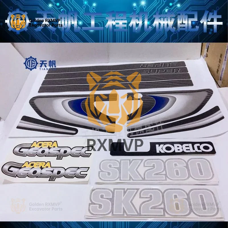 For Kobelco Sk Kx All Car Stickers 60/75/140/200/210/250/260/330/350 Super 8 Label Excavator Accessories