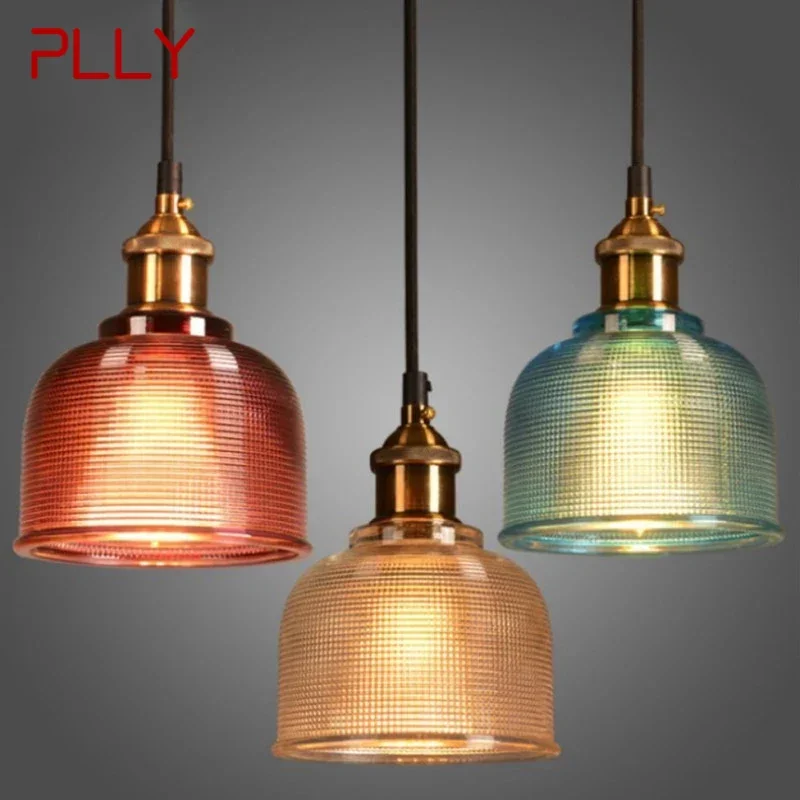 

PLLY Nordic Brass Pendent lamp Modern Bedroom Bedside lamp Color Glass LED Restaurant Bar Aisle Chandelier