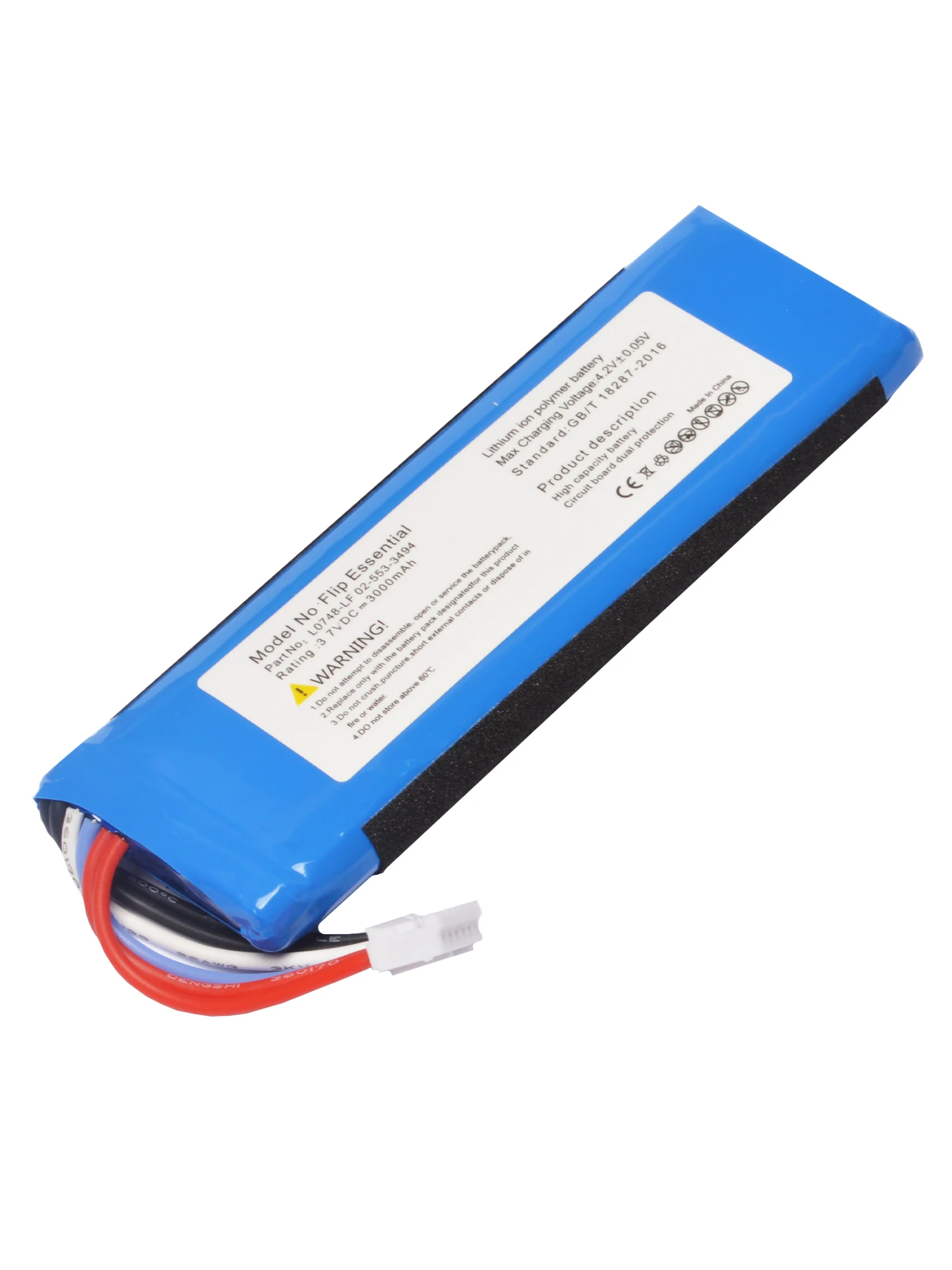 بطارية مكبر صوت 3.7 فولت لـ JBL Flip Essential، Flip 3 Stealth Edition، Flip 3 SE سمّاعات بلوتوث 02-553-3494 L0748-LF 3000 مللي أمبير في الساعة