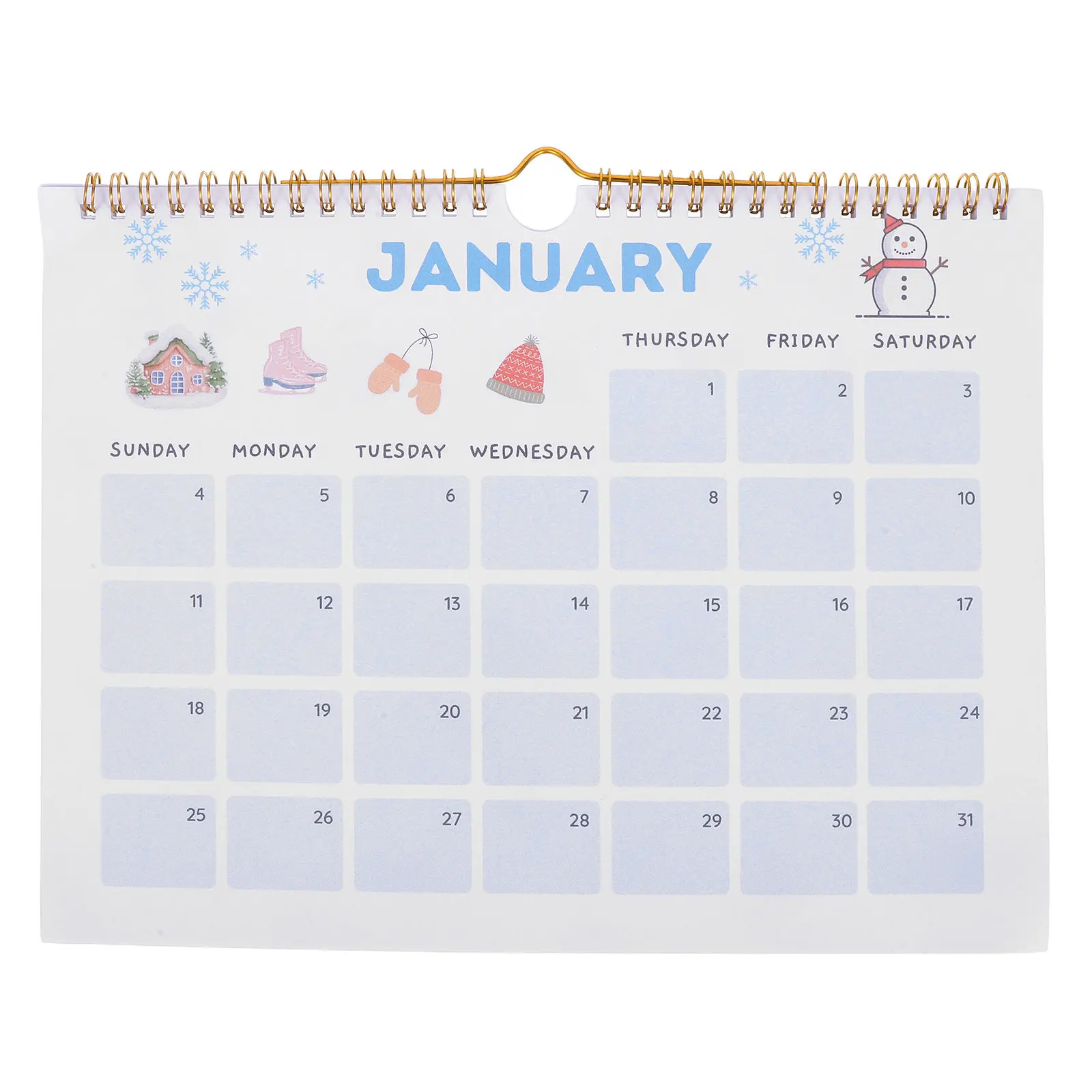 

2026 Wall Mounted Calendar Minimalist Style Coil Bound Monthly Planner Sturdy Paper Decorative Hanging Calendar for Home Office