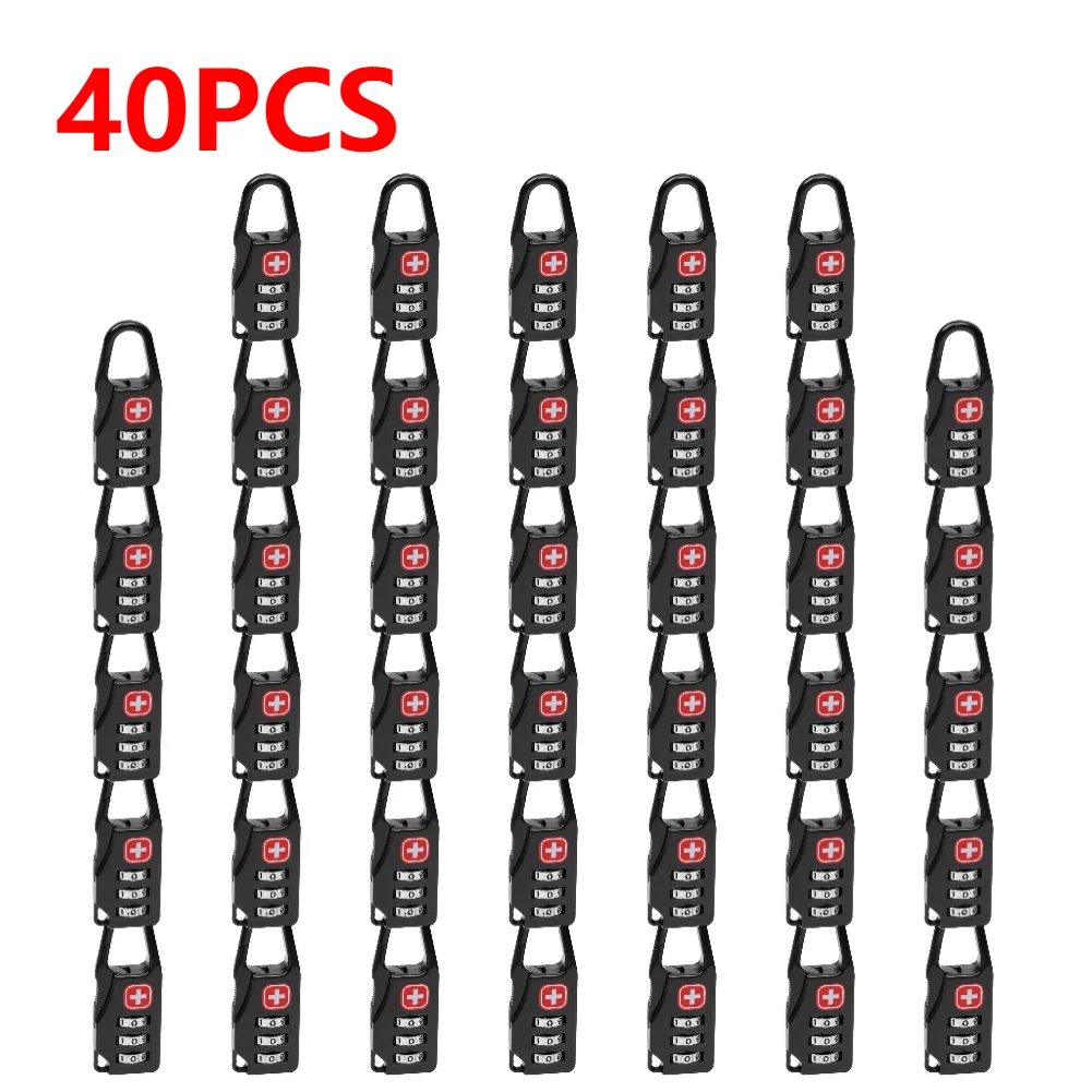 NONE 50-1 Stück Legierung Mini-Schloss Vorhänge schloss Outdoor-Reisegepäck Reiß verschluss Rucksack Handtasche sicher Anti-Diebstahl-Kombination Code-Nummer Schloss 3