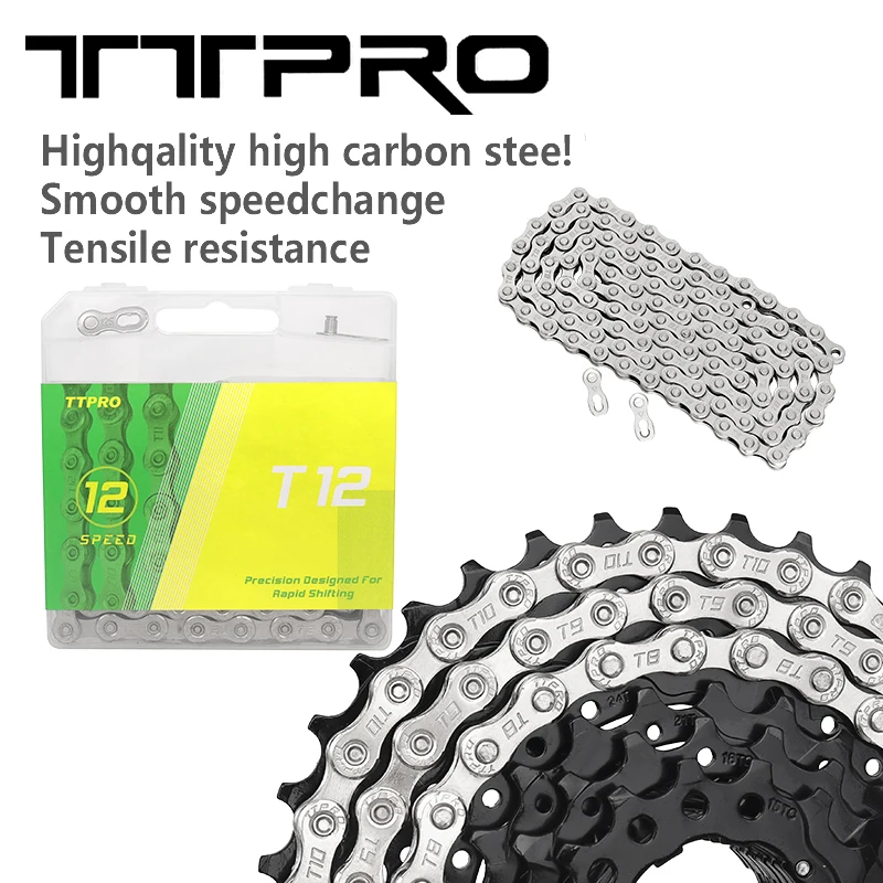 

TTPRO Mountain road bicycle chain T8T9T10T11T12 speed 116L/126L quick connection compatible with SHIMANO SRAM bicycle parts