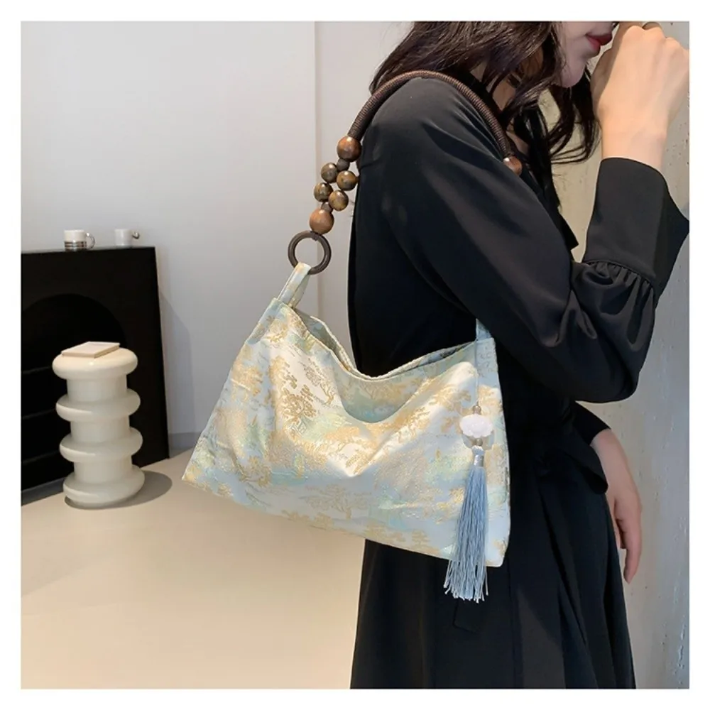 Bestickte Umhängetasche ​ Hasp Nähgarn Handwerk ​ ​ Ethnische Musterstickerei ​ ​ Handtasche im Nationalstil ​ Handtaschen mit Obergriff – Detail 19
