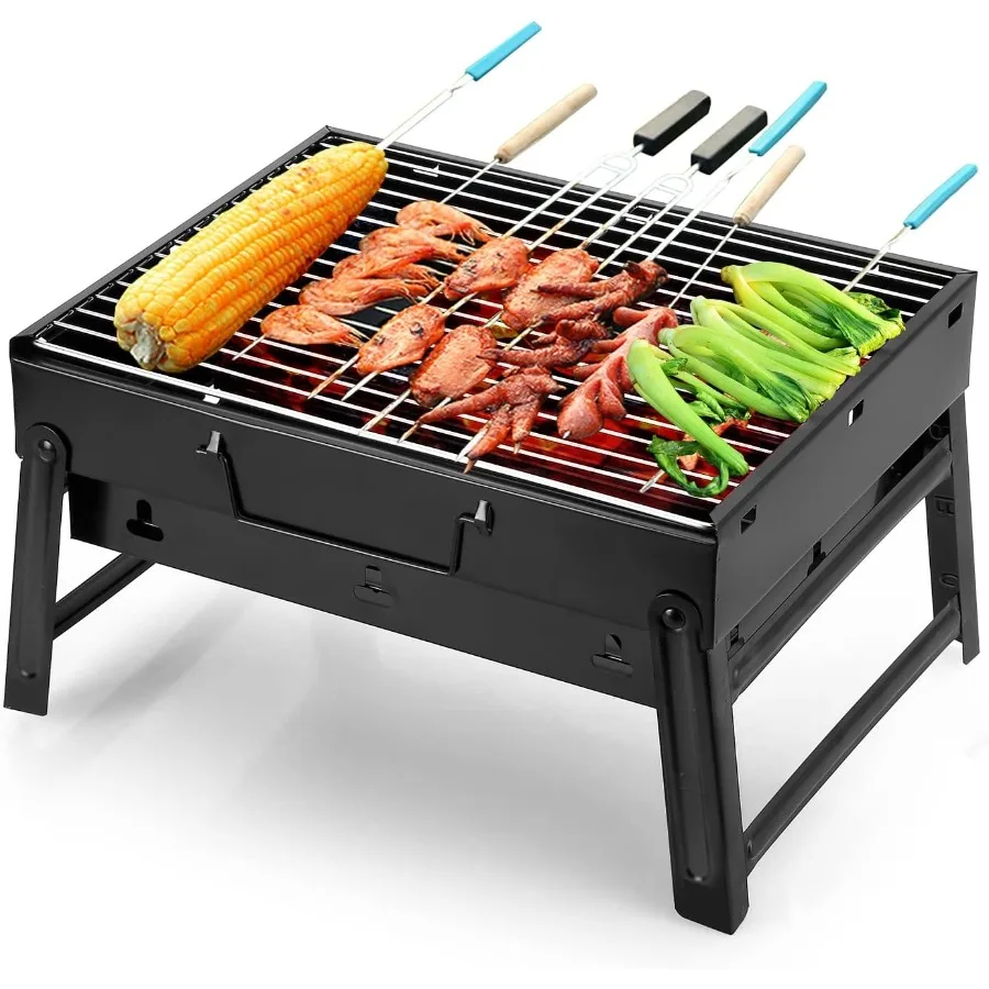 

Portable BBQ Charcoal Grill Smoker for Outdoor Cooking Camping Hiking Picnics Backpacking Compact Lightweight Design with Excel