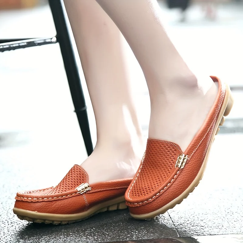 

Breathable Slippers, Round Toe Solid Slip-on Slides, 's Comfy Casual Shoes