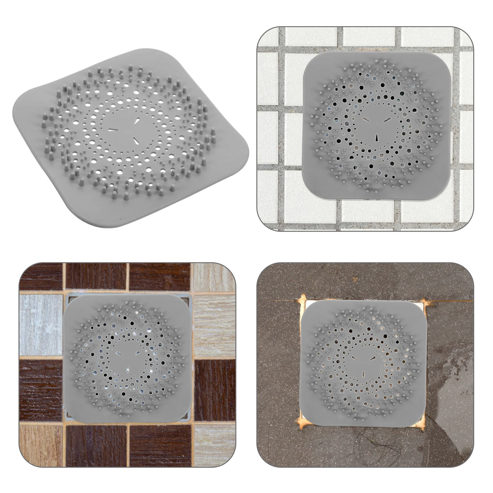 

Silicone Anti-Clogging Hair Filter for Bathroom Tub Shower Kitchen Sink Washbasin Drain Cover Replacement Strainer Mesh Trap