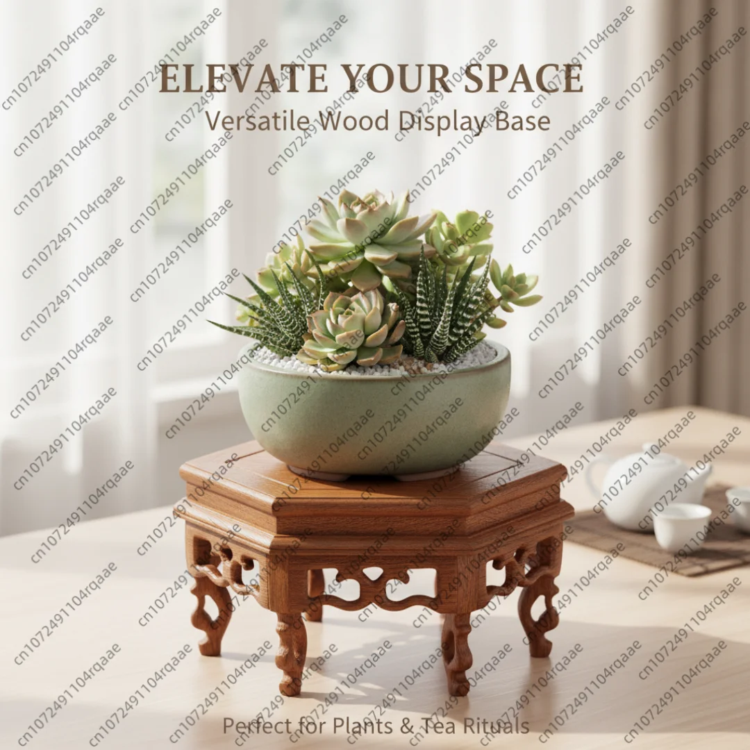 Houten zeshoekige plantenstand - Bonsai Garden Display Stands recensie en prijs