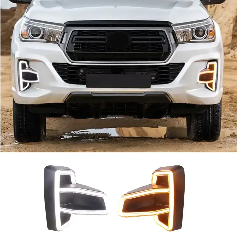 

For Toyota Hilux Rocco 2018-2020 DRL Car Led Drl Daytime Running Light Fog Lamp Cover