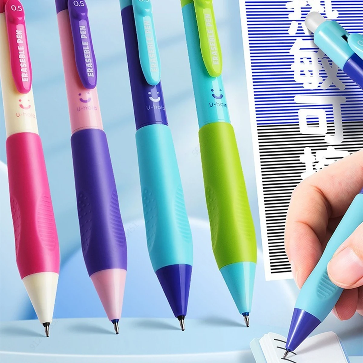 Retractable Erasable Gel Pens, Fine Point 0.5 mm, Make Mistake Disappear, Blue Ink for Note Taking and Crossword Puzzles image 3