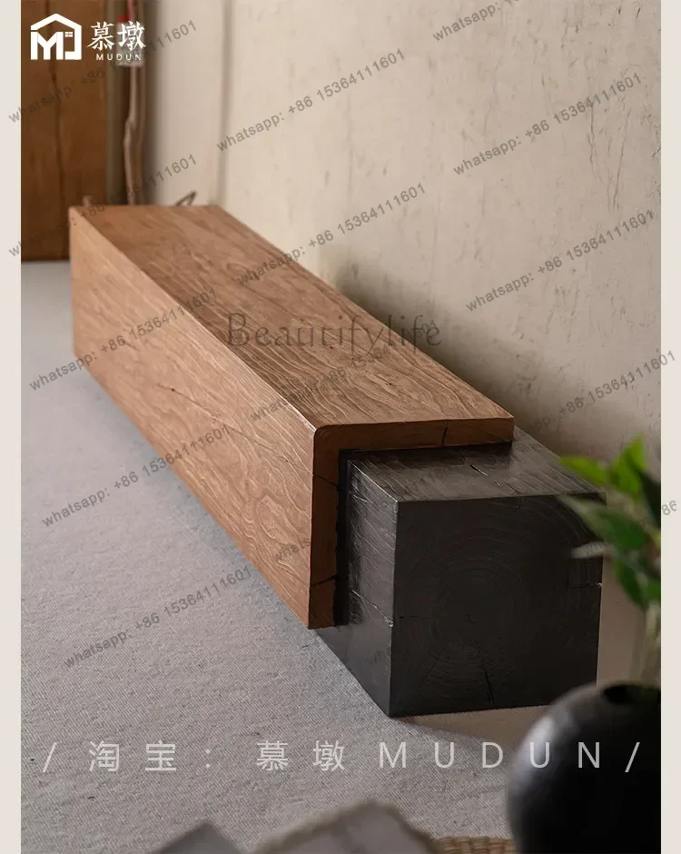 LJY Log TV Cabinet Creative Solid Wood Household Bench Designer Clothing Store Display Stool Practical