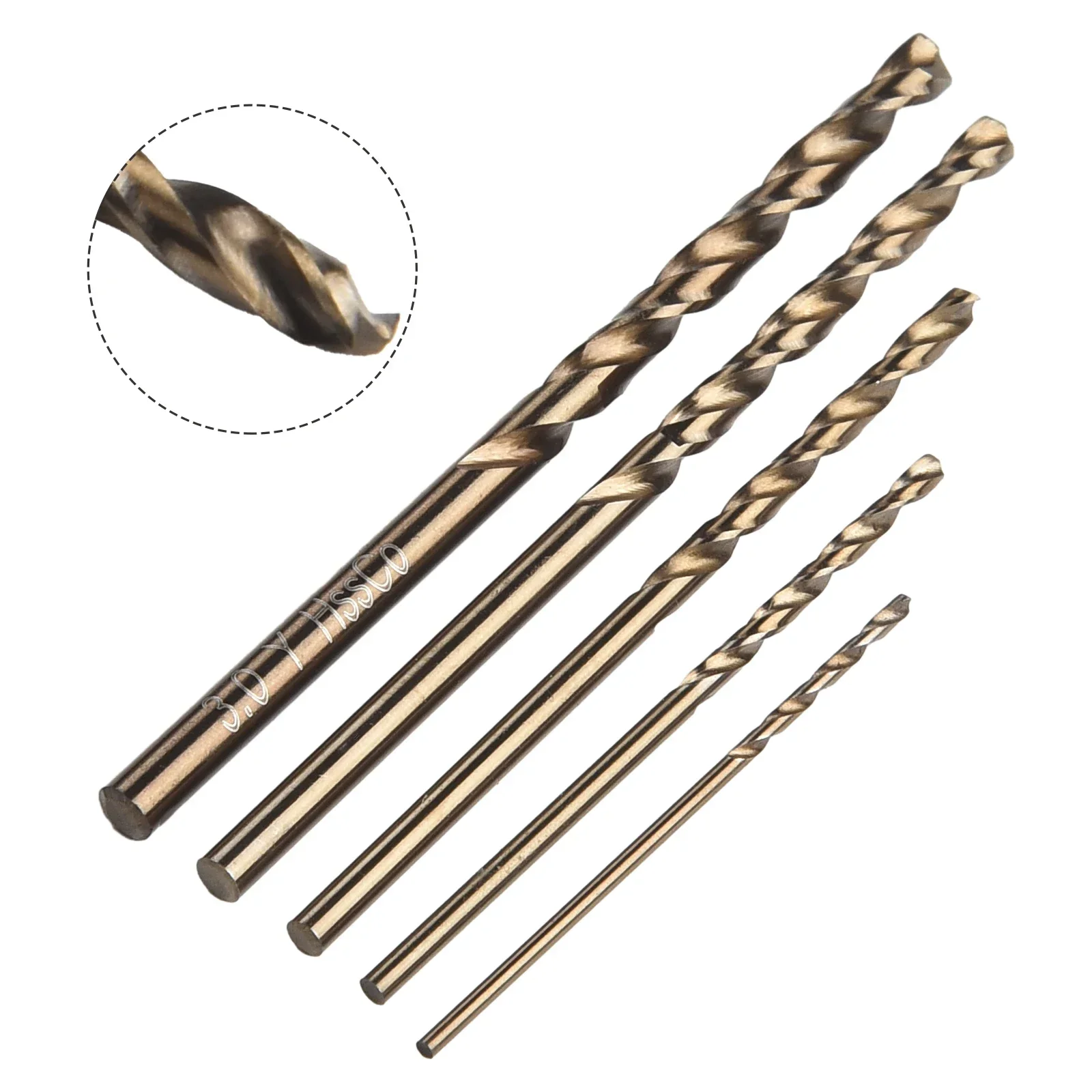 Advanced 5pcs HSS Cobalt Drill Bit Set Perfectly Engineered for Tough Metal Applications including For Stainless Steel