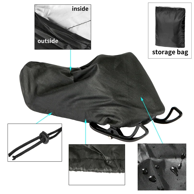 Outdoor Snowmobile Motorcyle Cover Waterproof Dust Trailerable Sled Cover Storage Anti-UV All-Purpose Winter Ski Car Cover