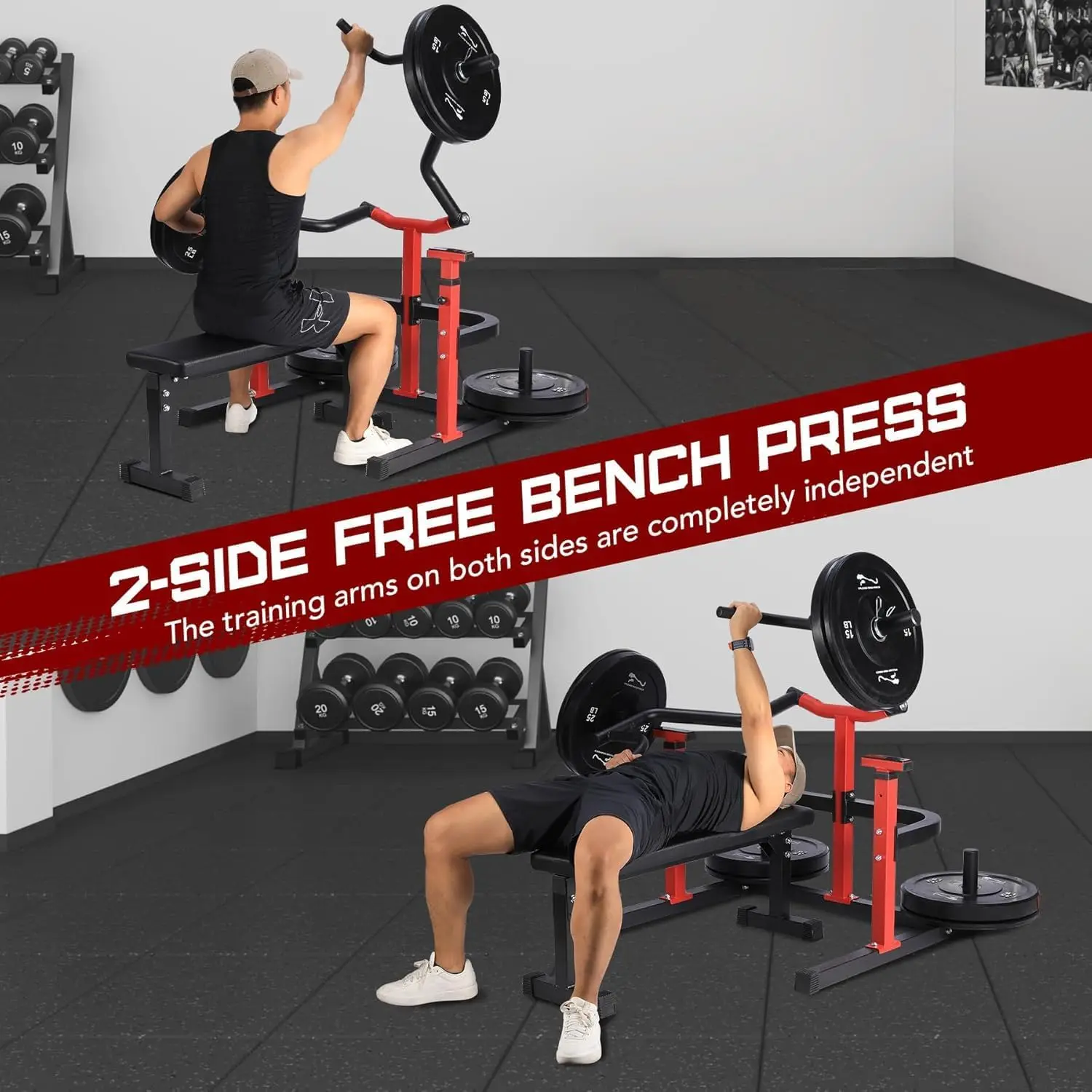 Chest Press Machine 1250LBS 2-Side Independent Bench Press for Home Gym Adjustable Arm Positions– Heavy Duty Chest Workout Machi