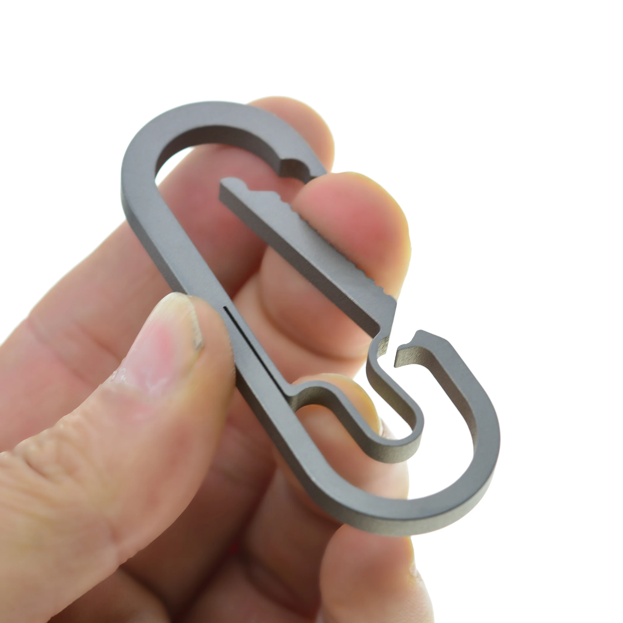 extra large or small Ti keychain Solid titanium oval snap spring Lock Carabiner Key ring Safety Hook DIY FOB EDC camping outdoor