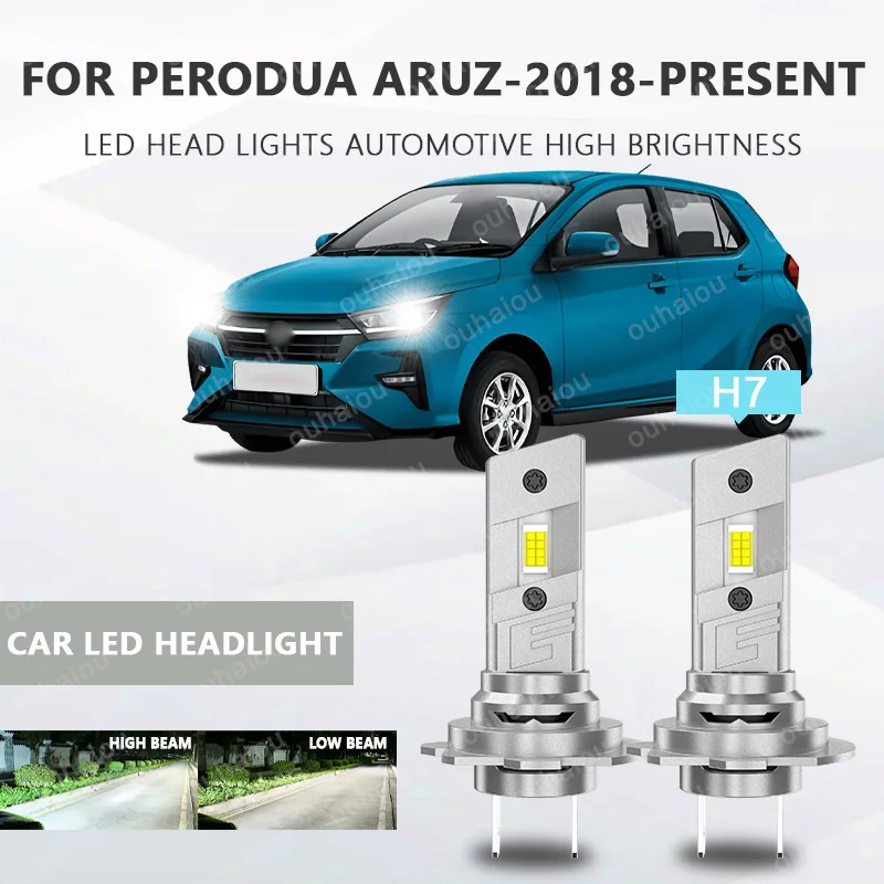 

2Pcs H7 LED Headlight LED Lights Head Lamp for Car LED Headlight Bulb with heat sink For Perodua ARUZ-2018-PRESENT ﻿