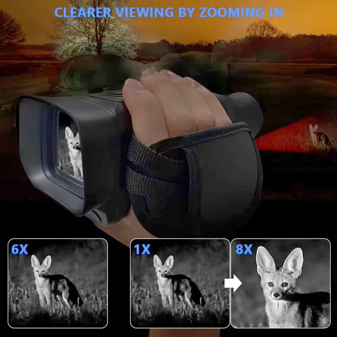 

6-кратное оптическое увеличение, очки ночного видения-2,5K, монокуляр ночного видения с ИК-светодиодом 850 нм для кемпинга и безопасности, подарок для мужчин