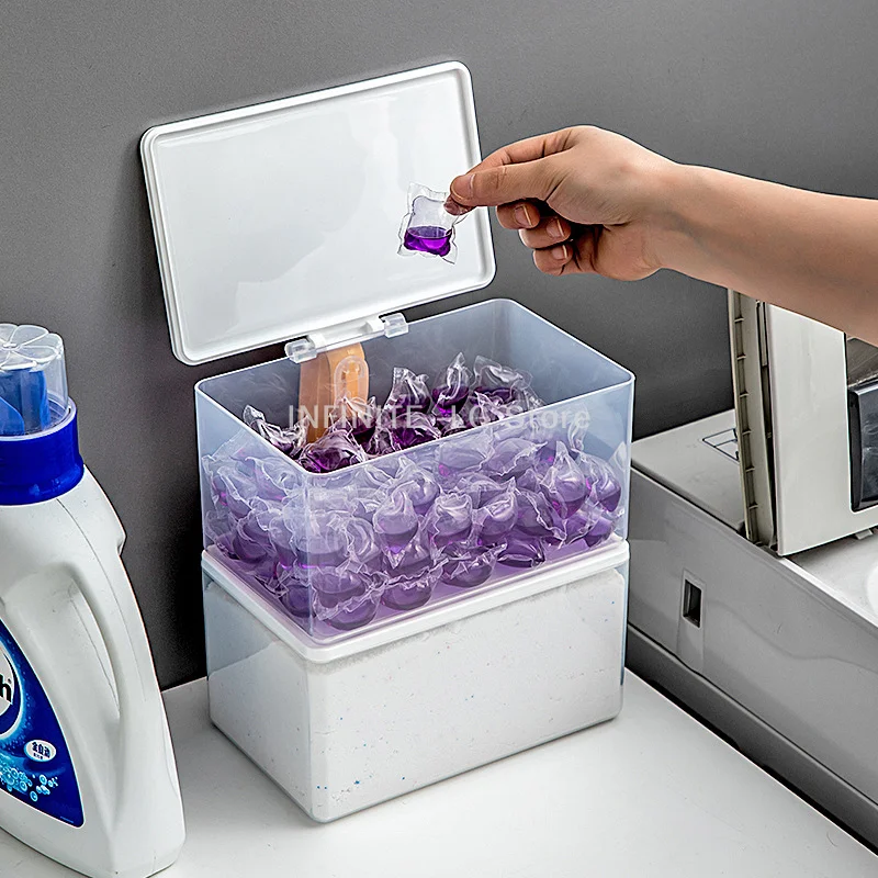 

1pc Elite Laundry Detergent Container, Moisture-Proof Organizer for Powder and Scent Beads, Large Volume