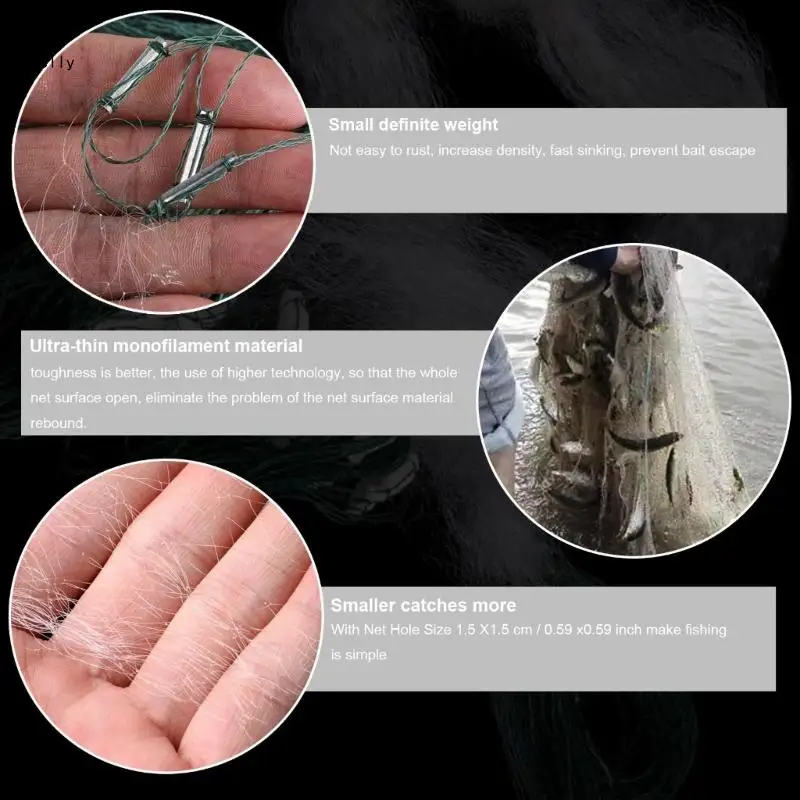 448C Single Layer Monofilament Fishing Net Fish Gill Net with Float Trap for Outdoor