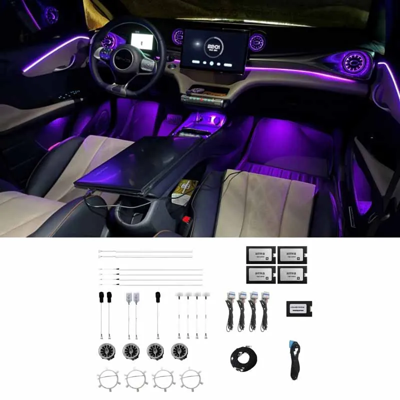 For Byd Dolphin 2022 Full Color Streamer Car Ambient Lights Universal LED Interior Hidden Strip Lamp