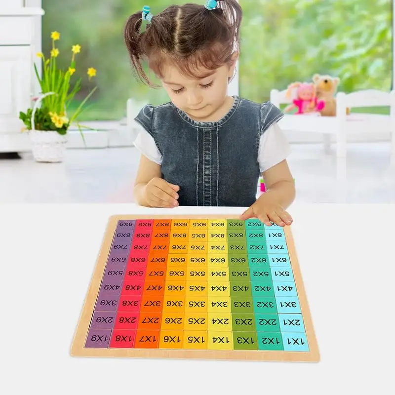 Multiplication Board Game Times Table Game With Math Blocks And Tray Wooden Times Table Math Multiplication Blocks Board