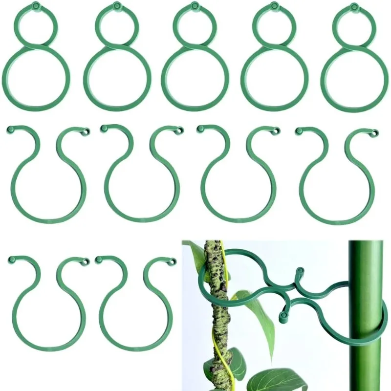 50/100 Pces Garden Vine Strapping Plastic Clips Rattan Climbing Plant Wall Fixture Buckle Tomato Vine Hook Holder Tool