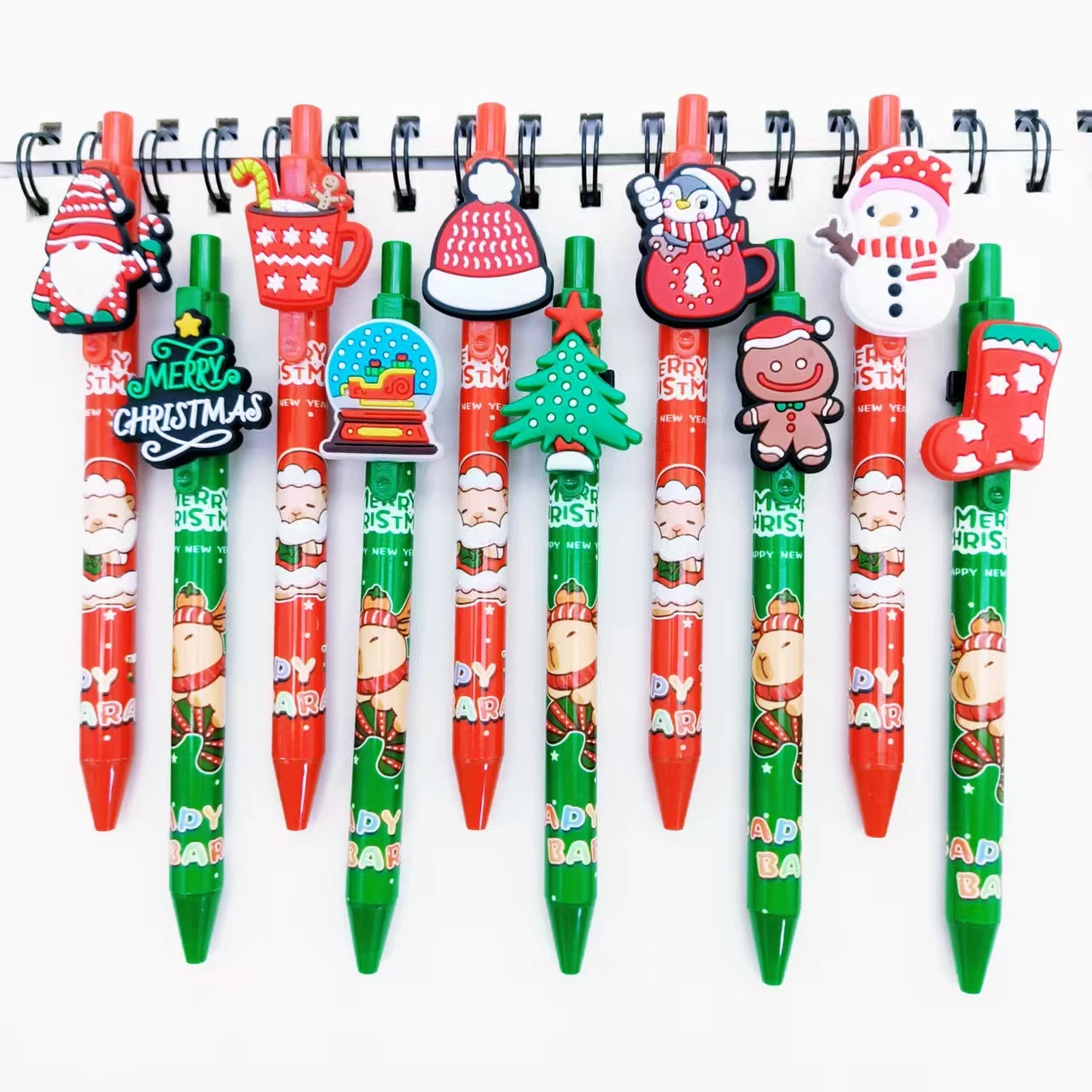 

9/18 шт. разнообразные рождественские элементы, стильная шариковая ручка, рождественская тема, шариковая ручка, повседневные офисные канцелярские принадлежности