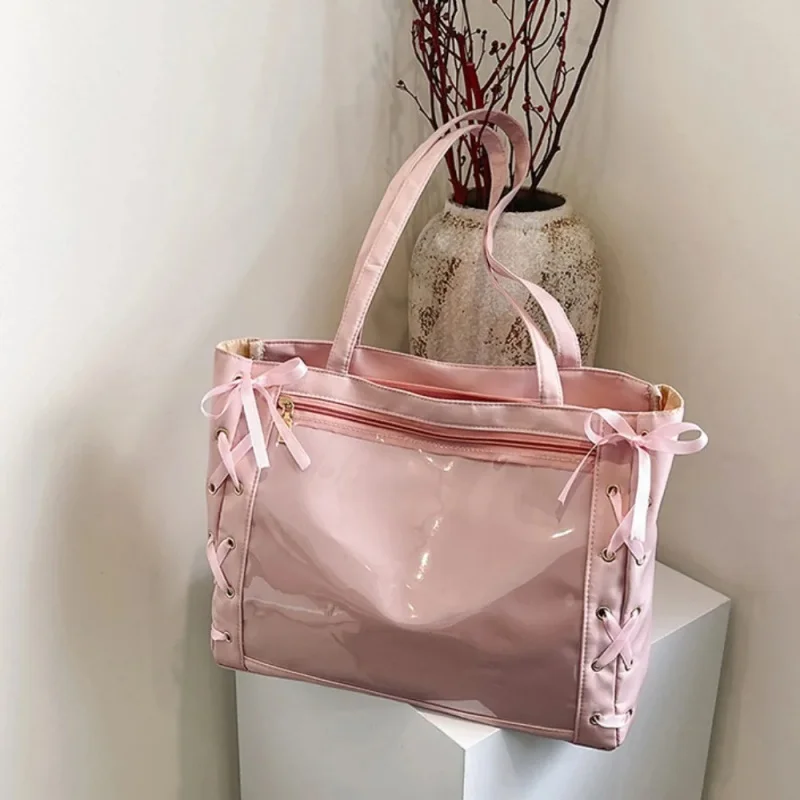 

Японская сумка через плечо Kawaii Girls Itabag большой емкости из искусственной кожи, 2021, сумки с бантом и лентой в стиле Лолиты JK, сумка Ita, сумки Y2K