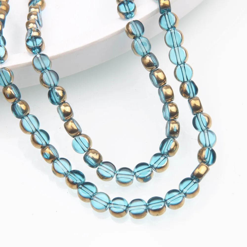 54PCS  Round Glass Beads for Jewelry Making Bracelet Necklace Supplies Crafts Findings Accessories 6.3mm