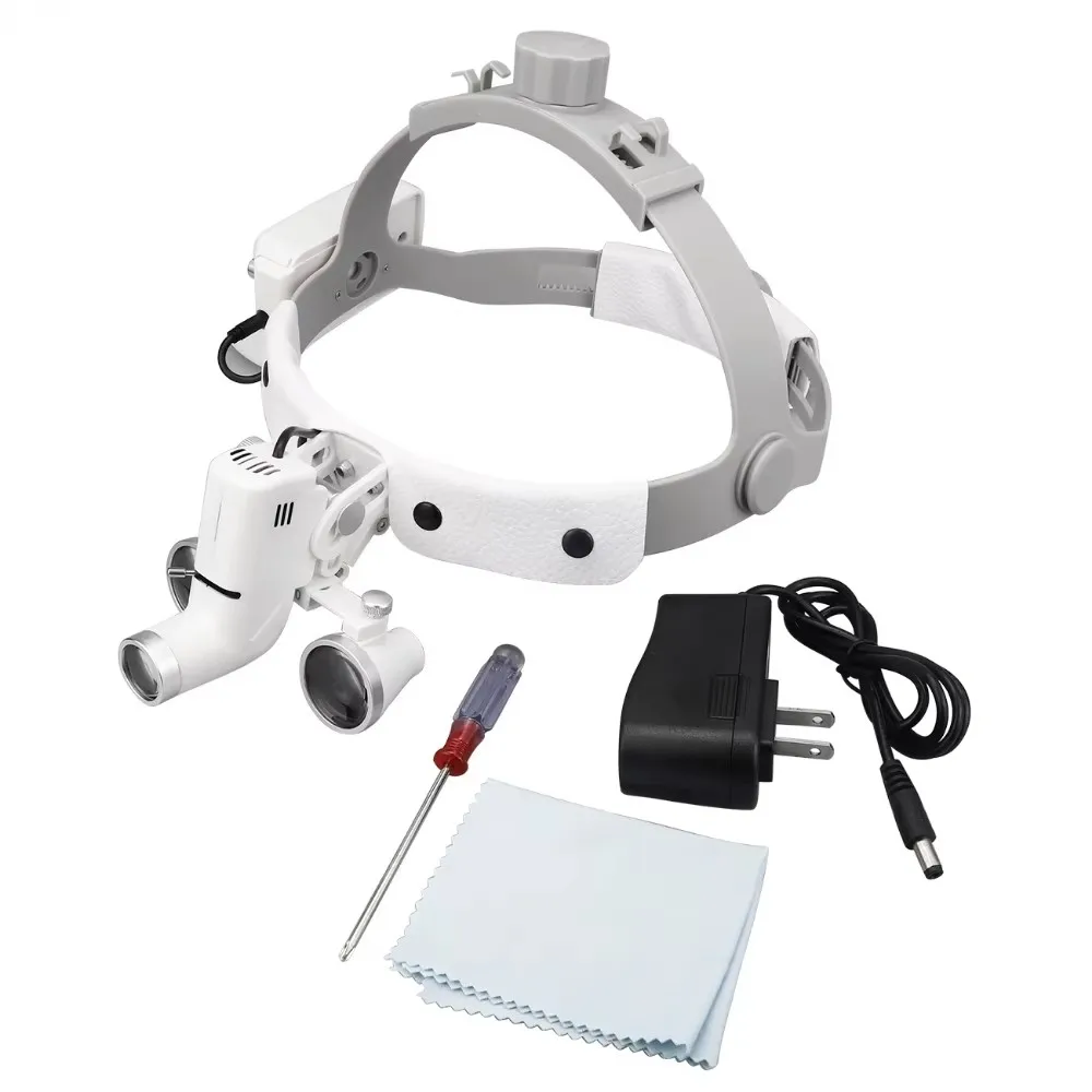 2.5X 3.5X Dental Binocular Loupes Dental LED Light Lamp Brightness Spot Adjustable Dental Lab 5W Headlamp For Surgical Headlight