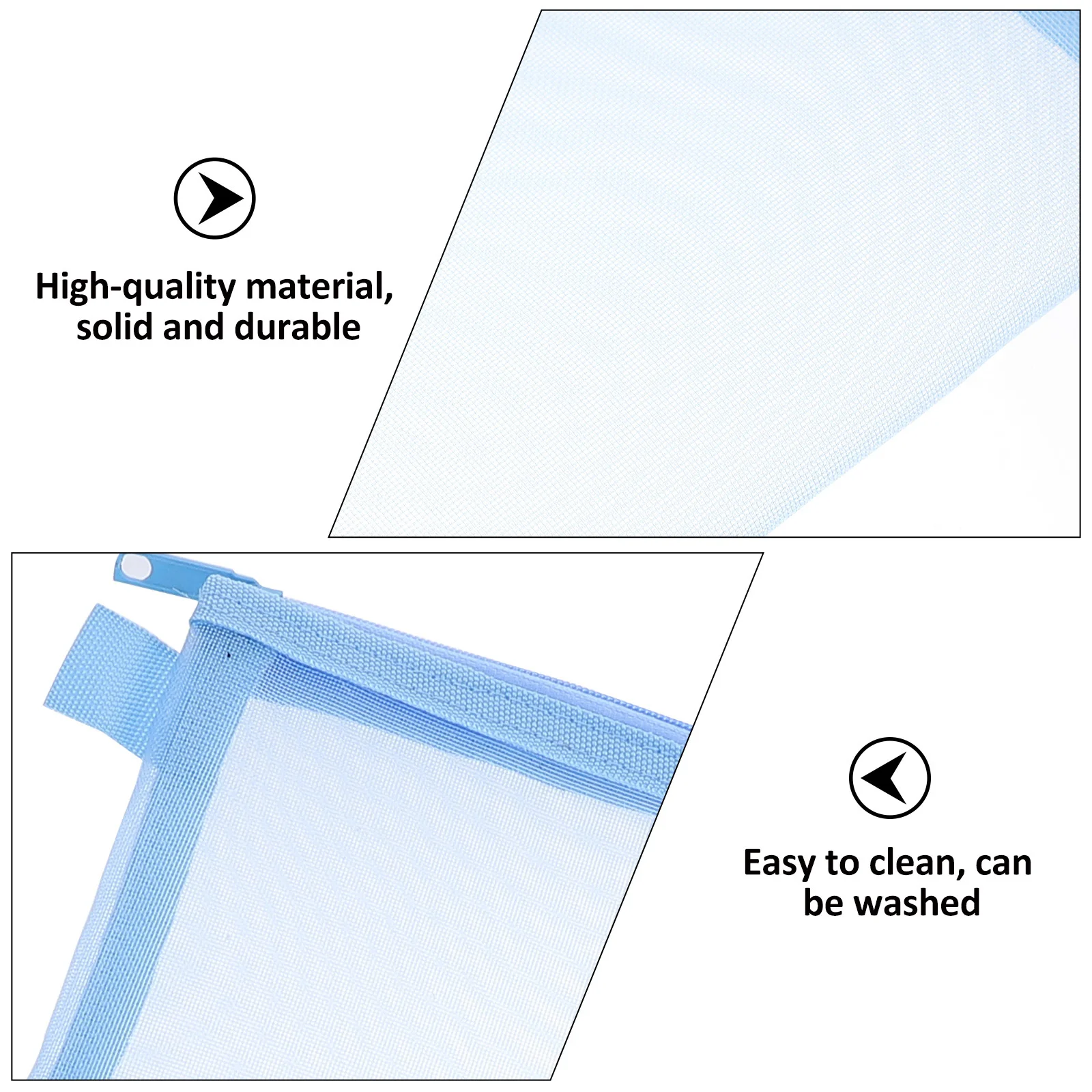 3Pcs Mesh Pen Bags Zippered Stationery Organizers Large Capacity Pencil Cases for Students Teachers Office Storage Portable